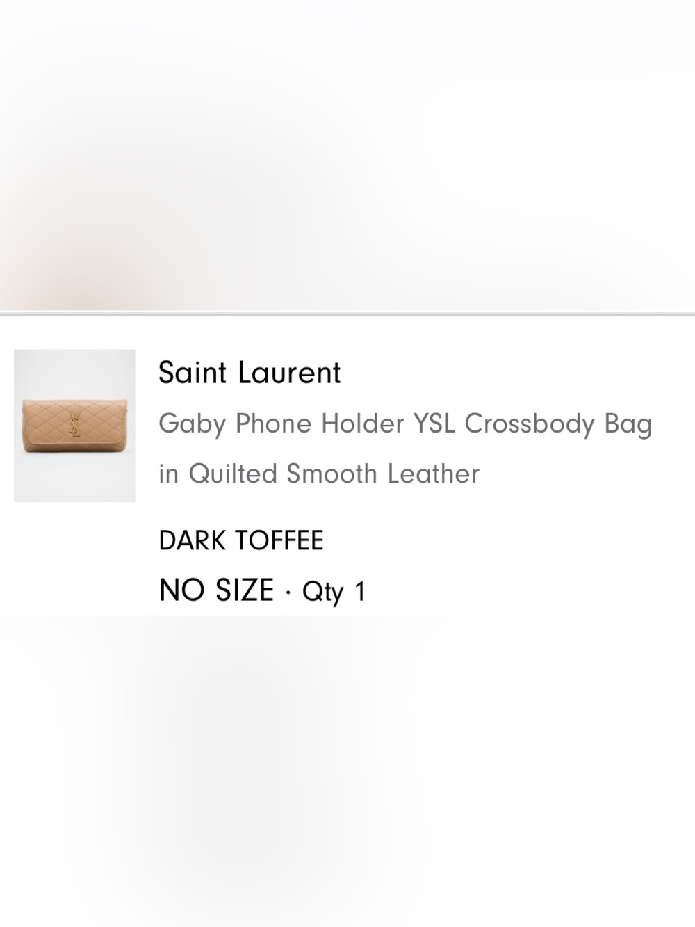 Saint Laurent Gaby Phone Holder YSL crossbody in quilted smooth leather